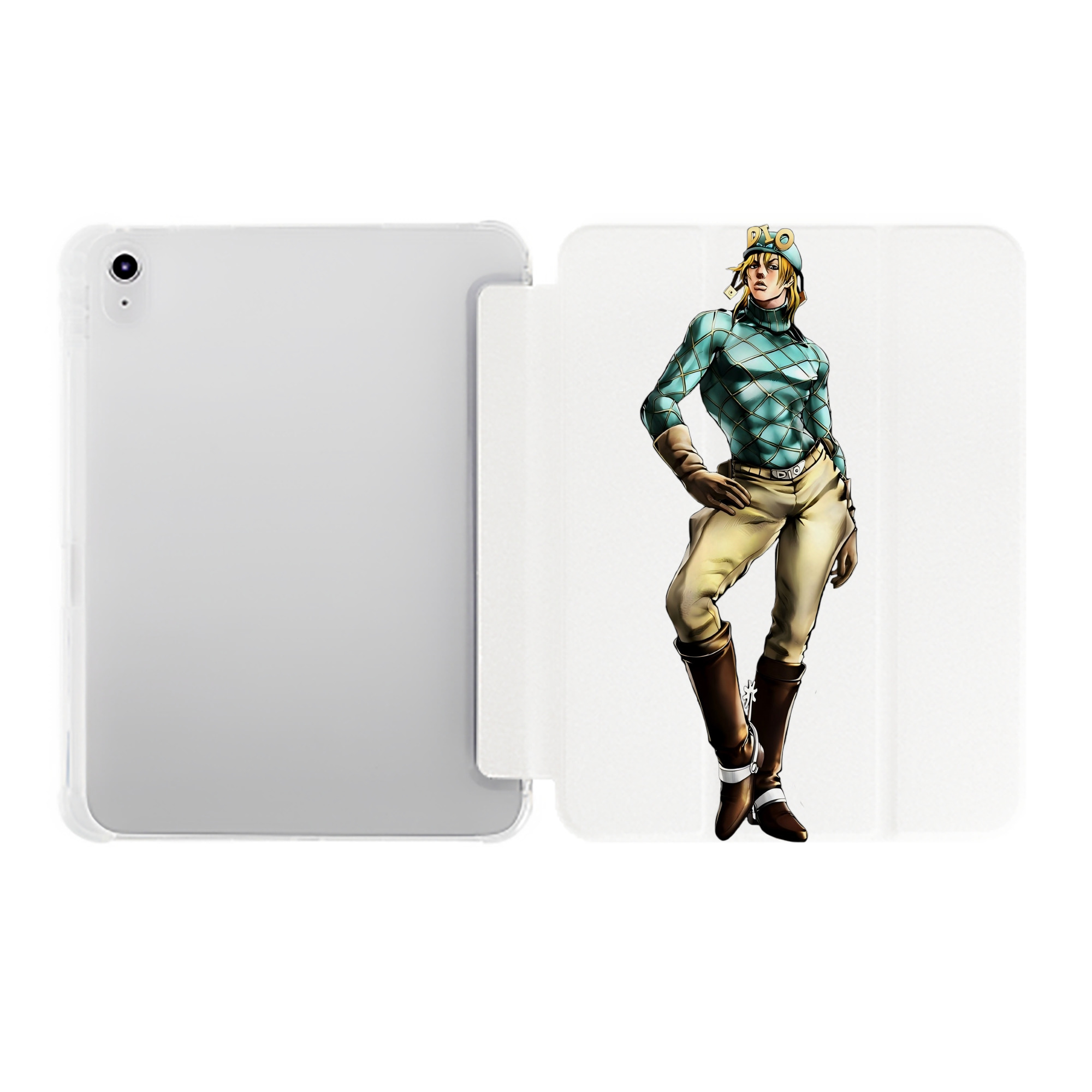 （画像用） ジョジョの奇妙な冒険 ディオ?ブランドー JoJo's Bizarre Adventure Dio Brando IPad ケース ペン収納付き 三つ折りスタンド PUレザー×シリコン 対応機種9.5/10.5/10.9インチ